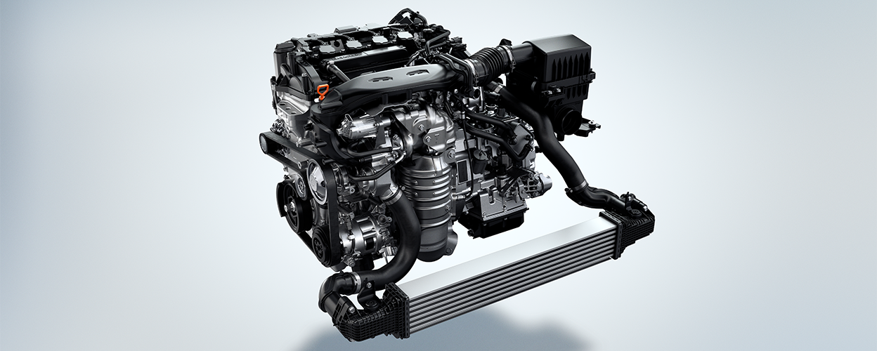 Engine floating on white space.