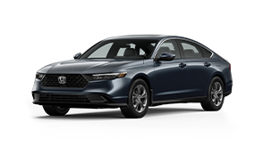 ¾ driver side front facing view of 2023 Accord EX model in Meteoroid Grey Metallic colour