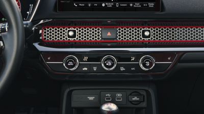 Closeup of climate control dials.