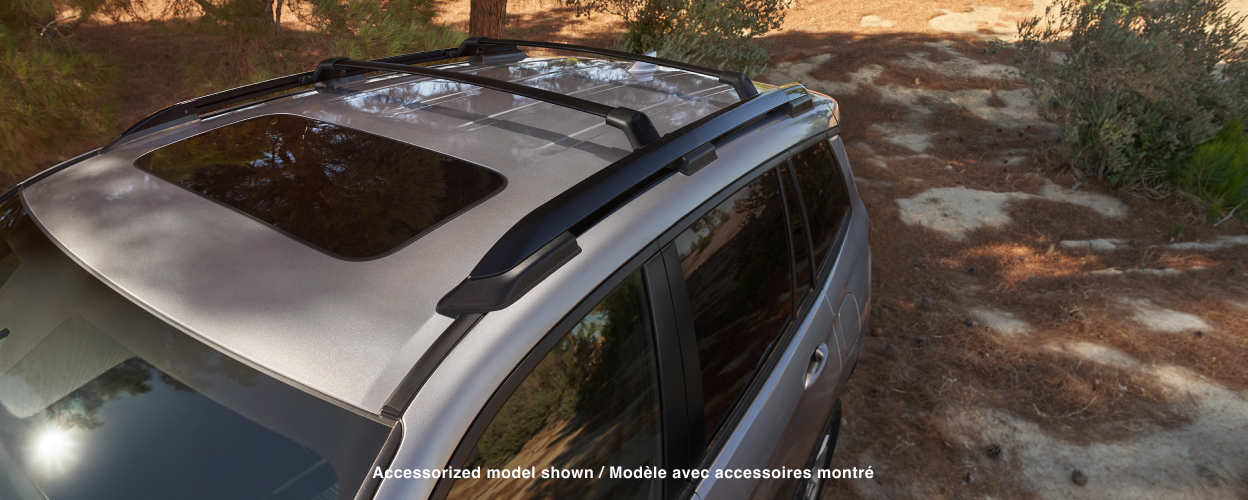 3/4 bird’s eye view of roof rails on Passport.